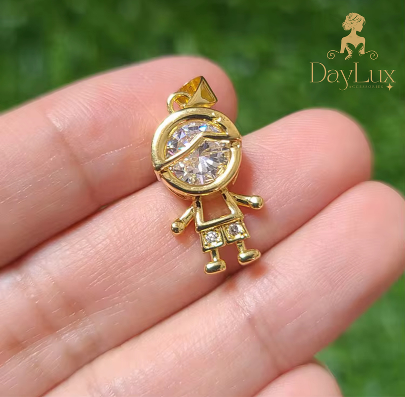18k Gold Plated Boy or Girl Charm Pendants