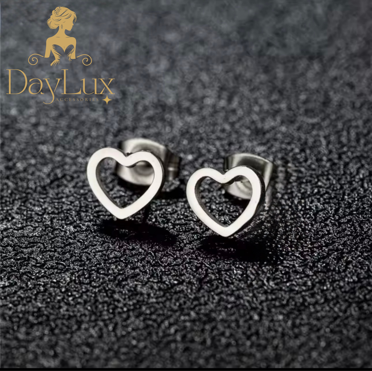 Open Heart Stud Earrings – Stainless Steel
