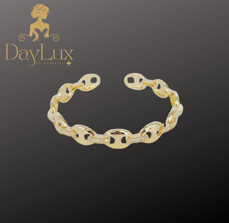 Stainless steel gold plated chain coffee bean link
