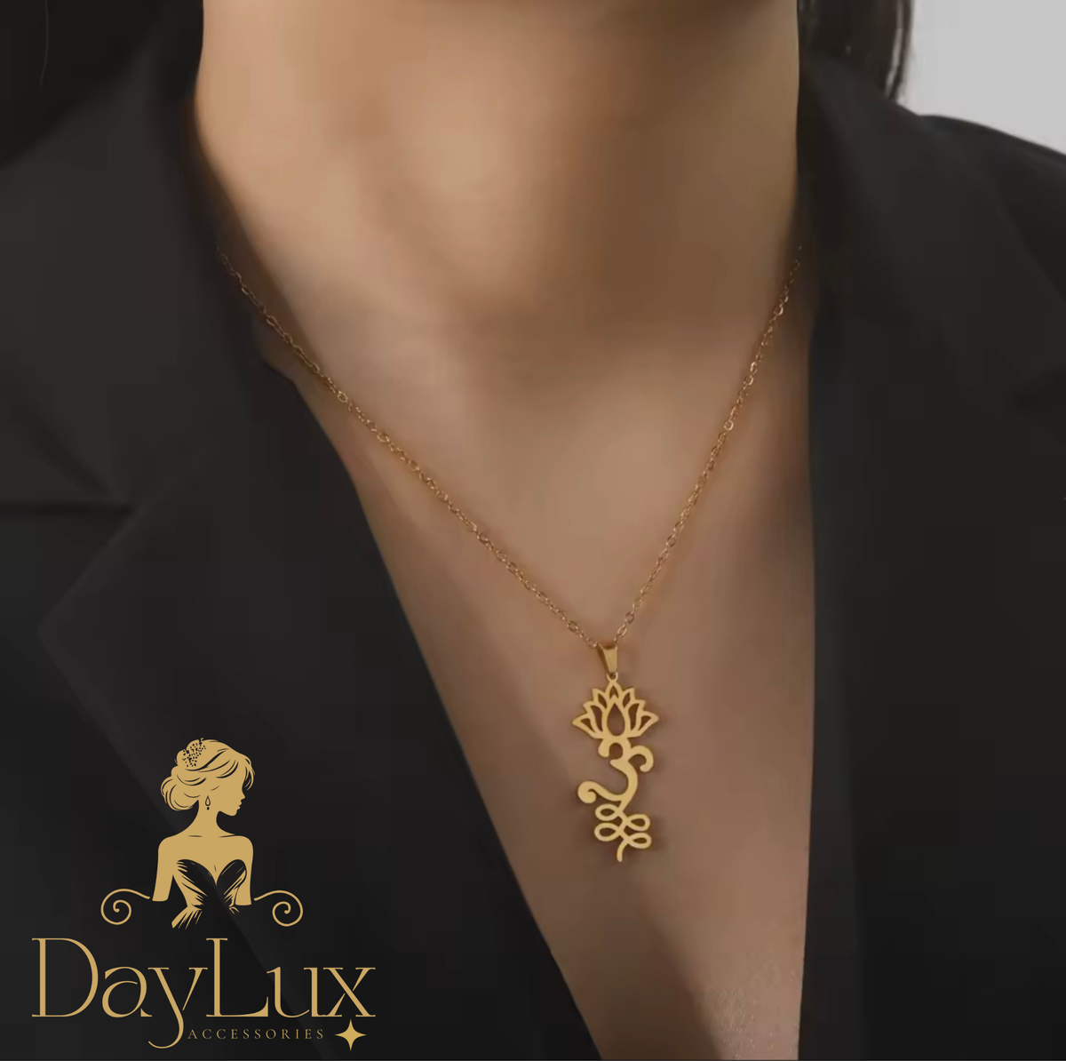 Lotus Om Necklace