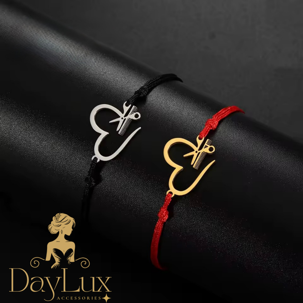 Hair Stylist Heart Bracelet with Scissors and Comb