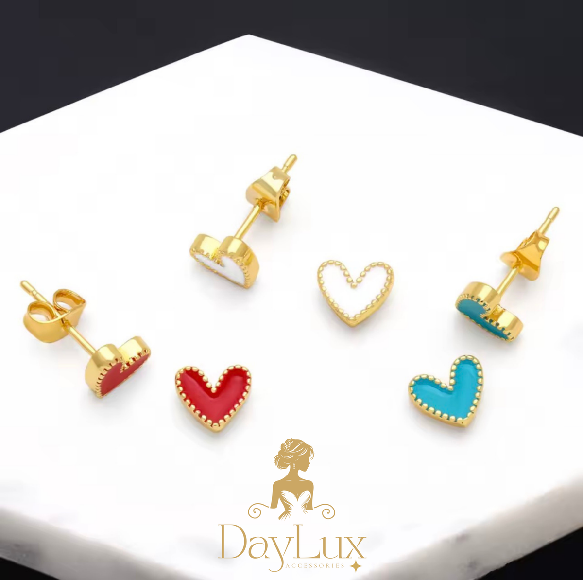 Mini Heart Stud Earrings – Stainless Steel