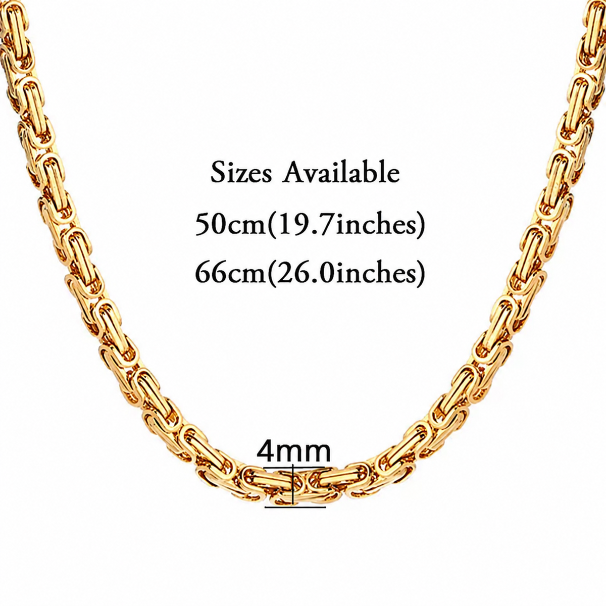Men’s Stainless Steel Byzantine Chain Necklace & Bracelet   4mm