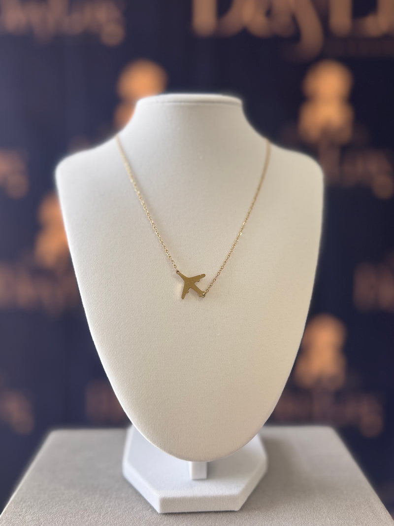 STAINLESS STEEL AIRPLANE NECKLACE
