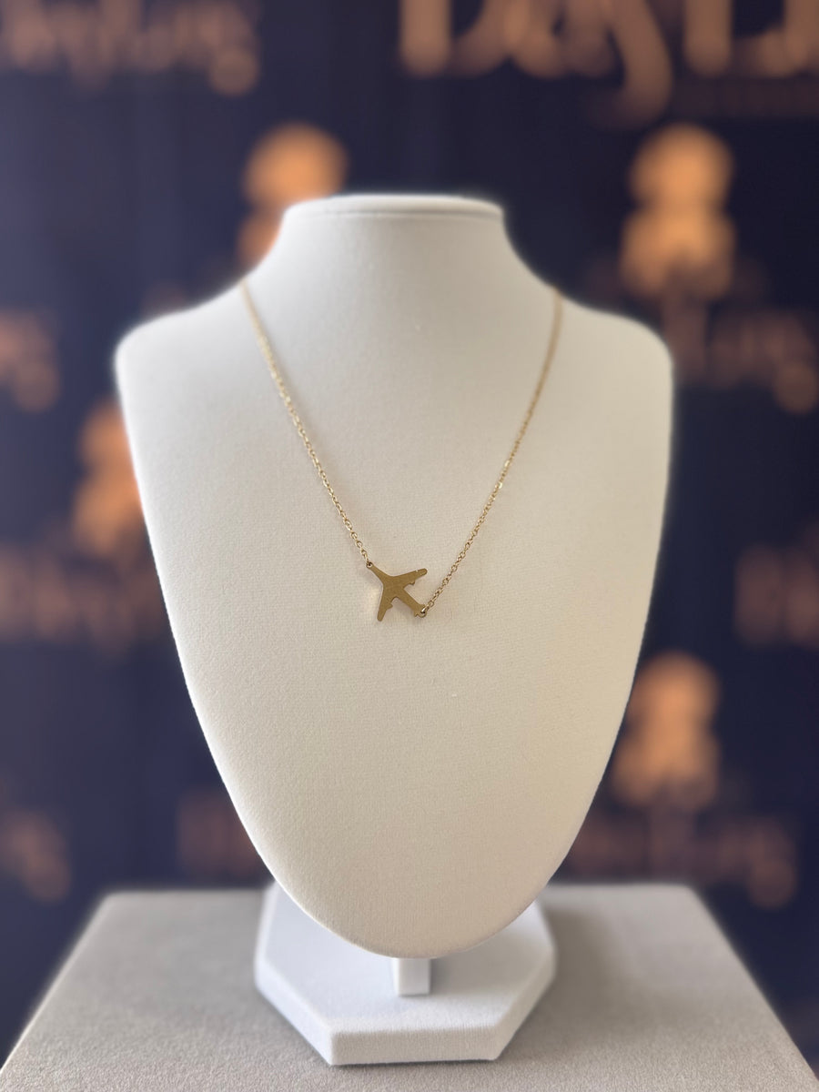 STAINLESS STEEL AIRPLANE NECKLACE