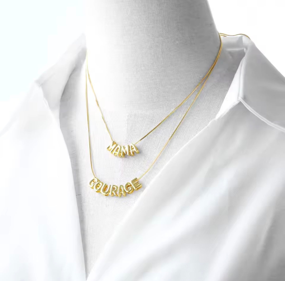 SM Bubble Letters Name Necklace – Personalized | 18K Gold Plated (LETTER ONLY)