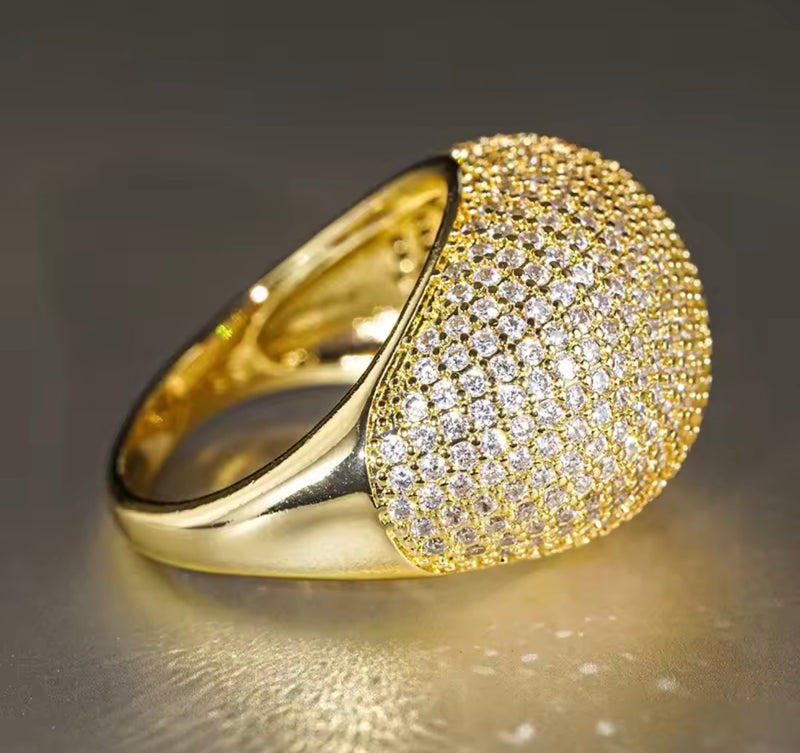 Statement Crystal Ring – 18K Gold Plated