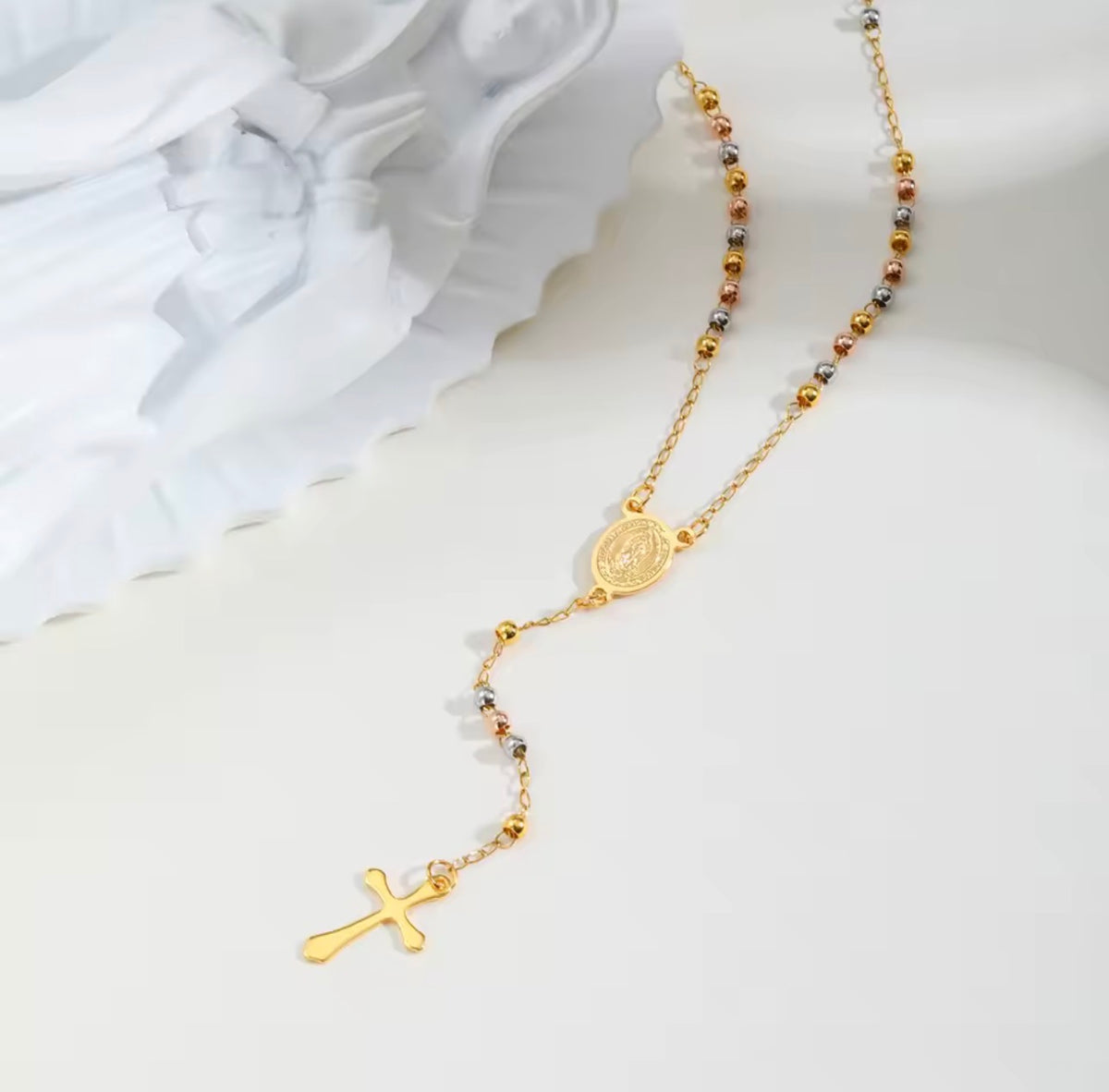 Rosary Necklace  Stainless Steel