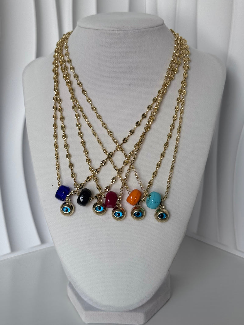 Solid Coffee Bean Link Necklace – 18K Gold Plated