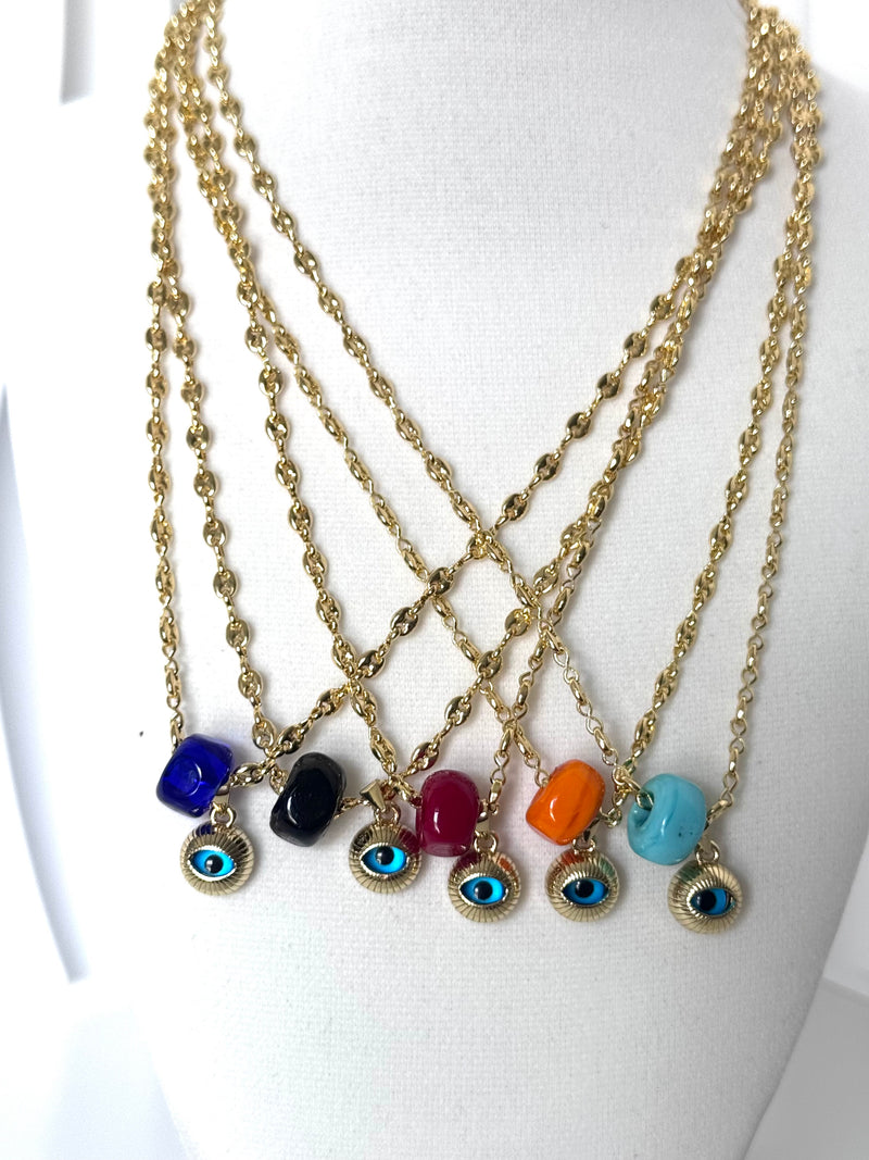 Solid Coffee Bean Link Necklace – 18K Gold Plated