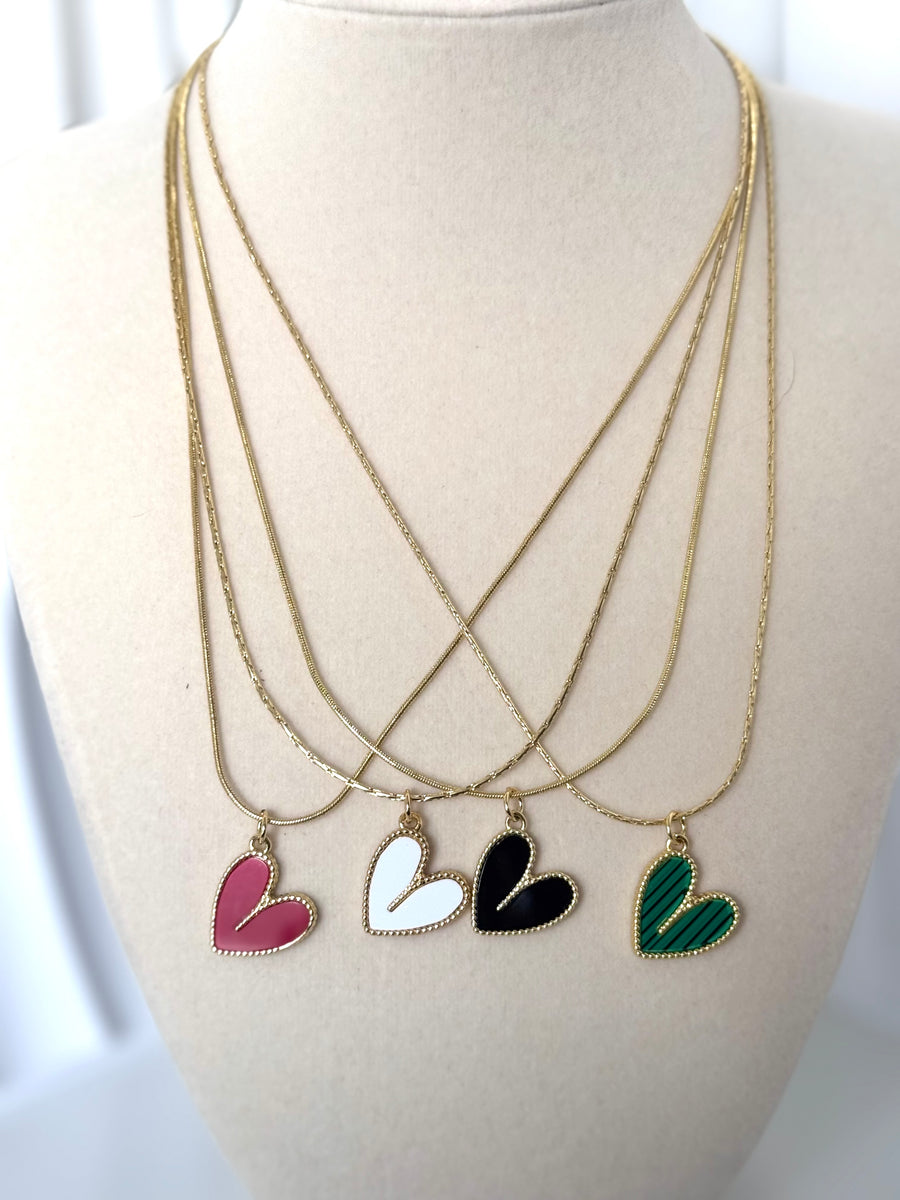 Colorful Heart Necklace – 18K Gold Plated