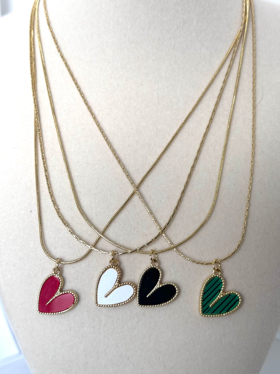 Colorful Heart Necklace – 18K Gold Plated