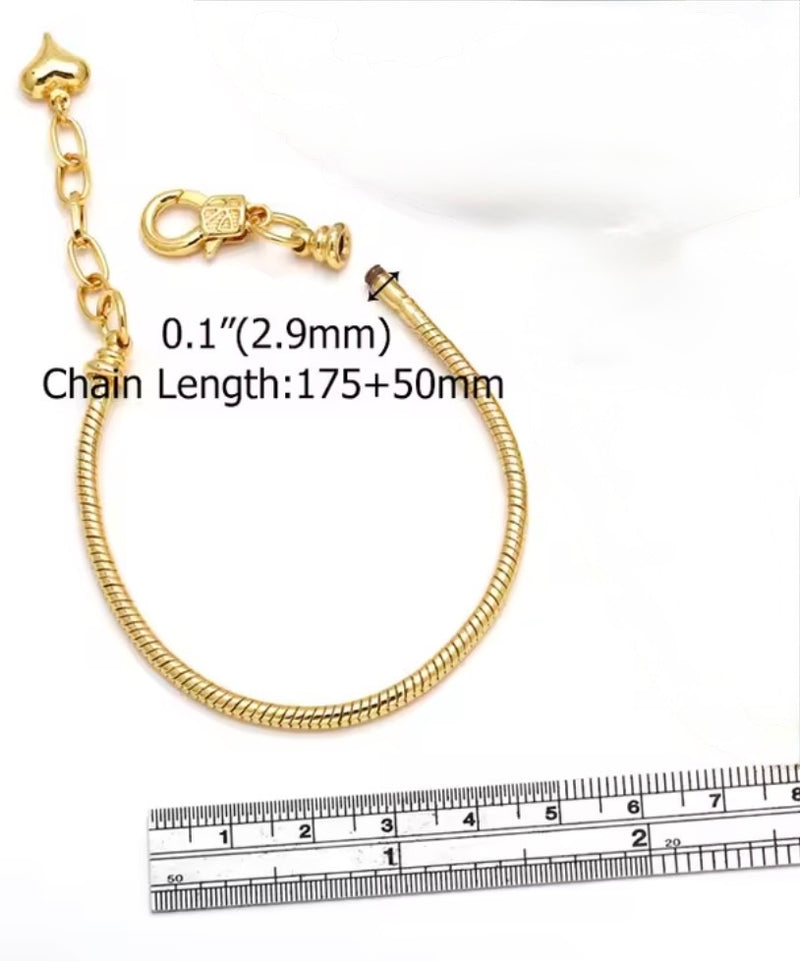 Charm Bracelet Base  18K Gold Plated