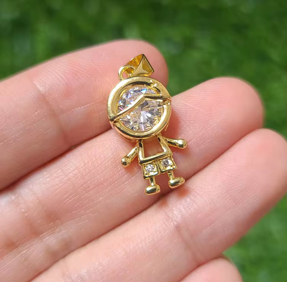 18k Gold Plated Boy or Girl Charm Pendants