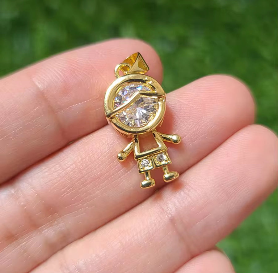 18k Gold Plated Boy or Girl Charm Pendants