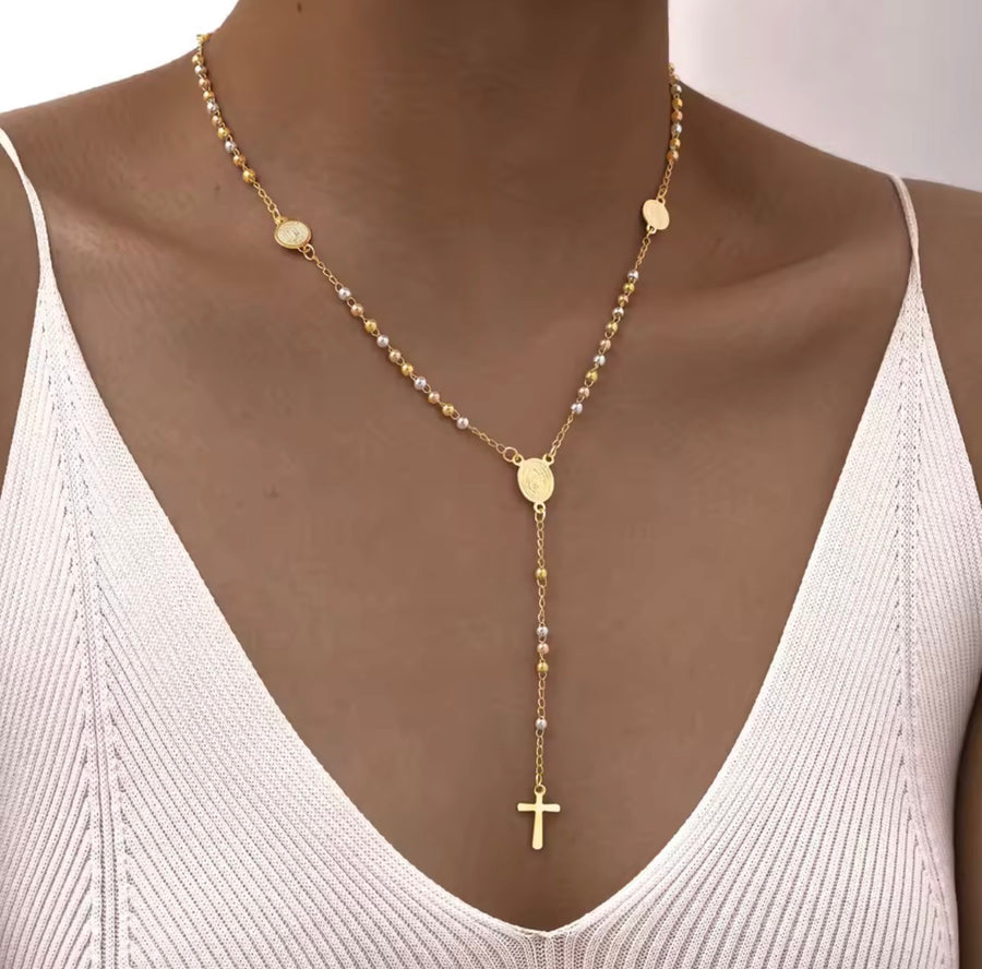 Rosary Necklace  Stainless Steel