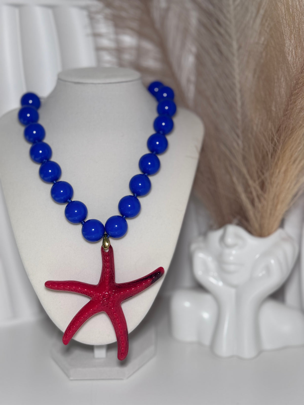 Daylux Seaside Collection | Starfish Beaded Necklace for Women | Adjustable Statement Necklace