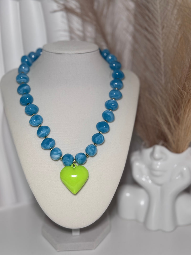 Daylux Riviera Collection | Beaded Heart Necklace for Women | Adjustable Statement Necklace