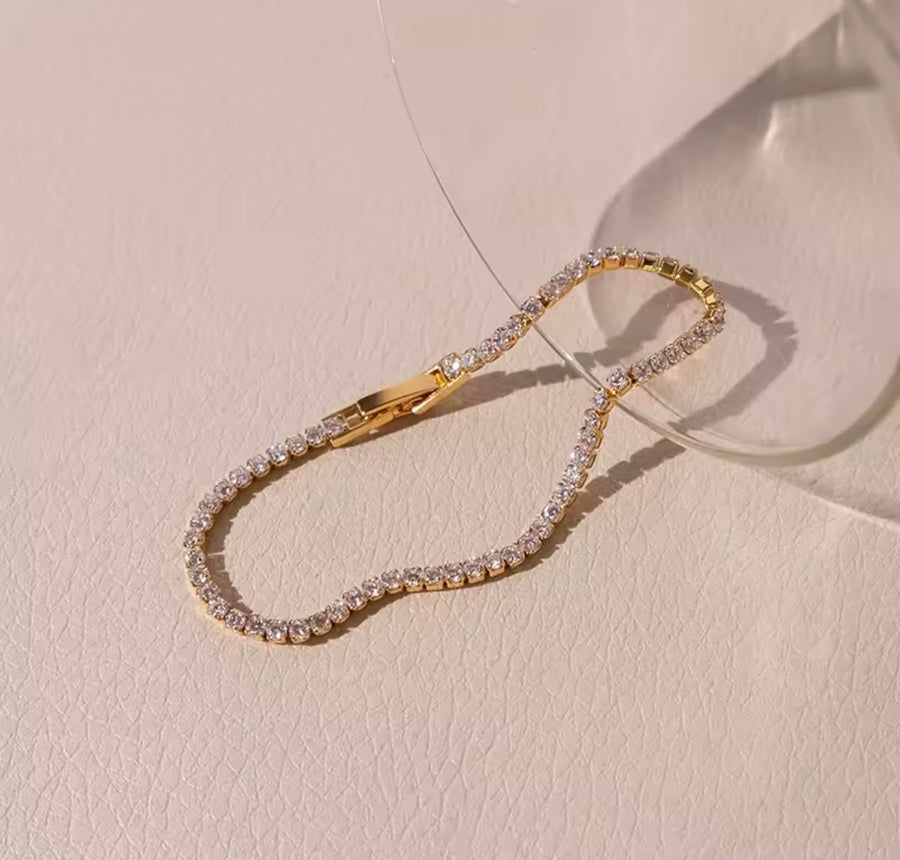 18K Gold Plated Tennis Bracelet | 2.5mm, 3mm and  4mm CZ