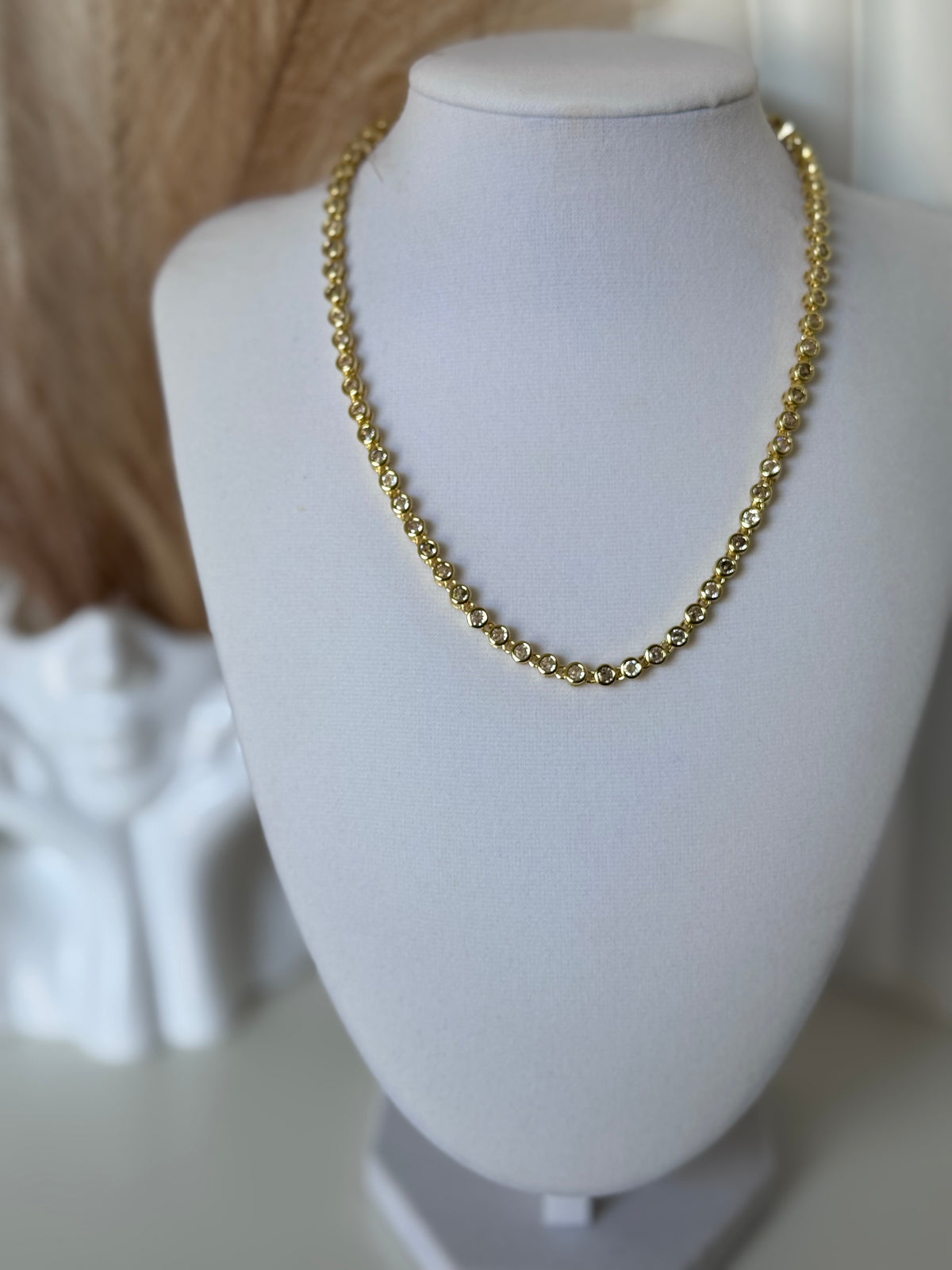 18K Gold Plated Colorful Tennis Necklace | Clear, Green & Multicolor CZ