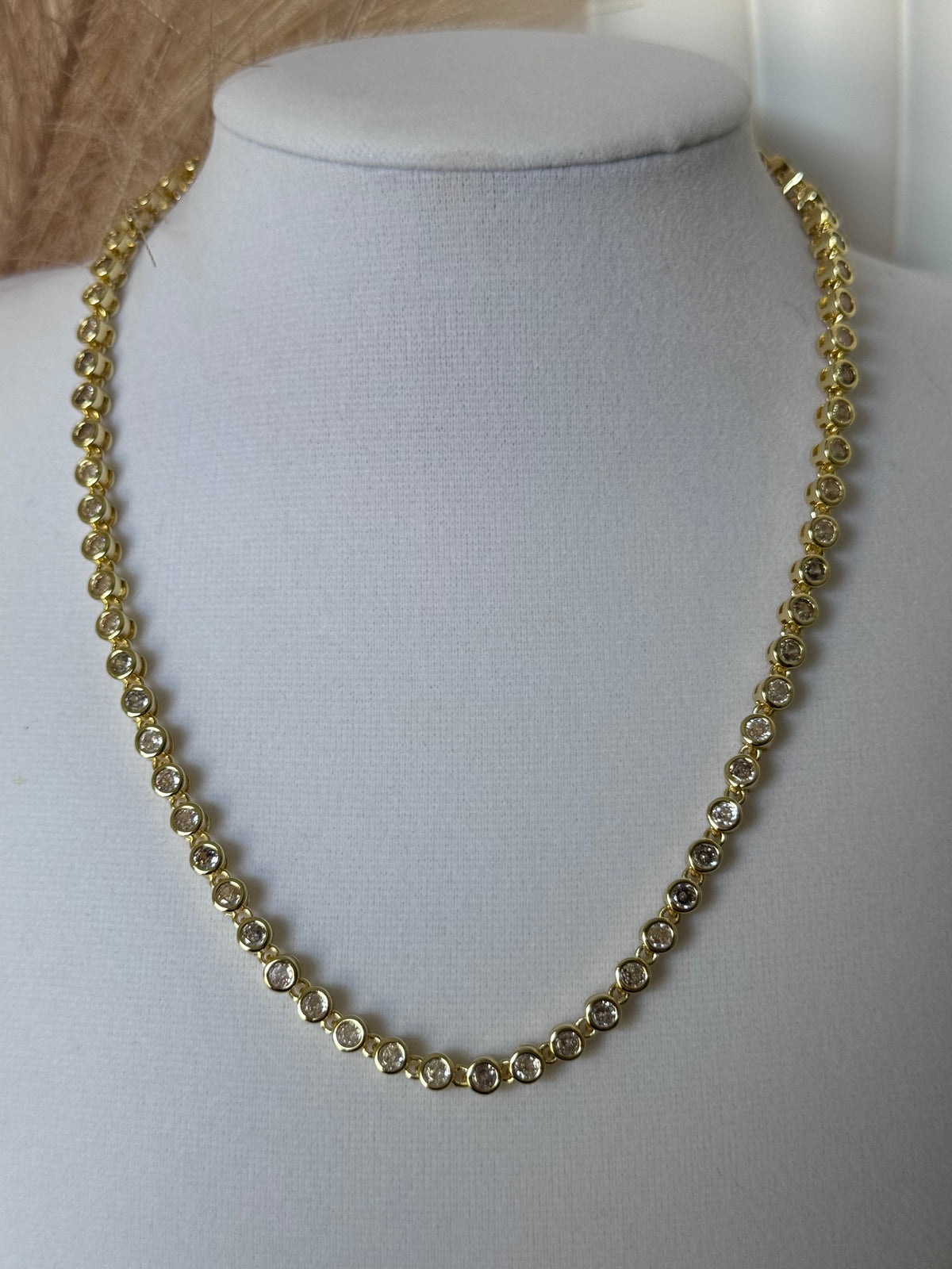 18K Gold Plated Colorful Tennis Necklace | Clear, Green & Multicolor CZ