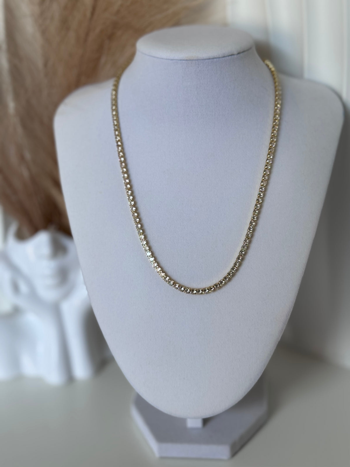 18K Gold Plated Tennis Necklace | Available in 2.5mm & 5mm