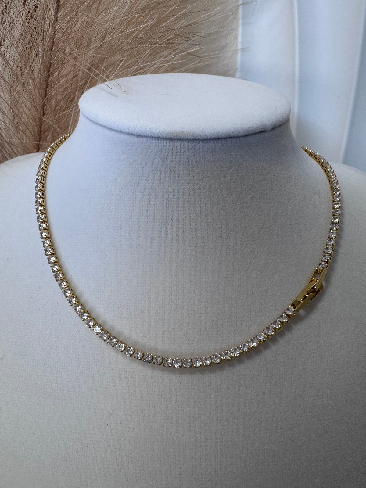 18K Gold Plated Tennis Necklace | Available in 2.5mm & 5mm