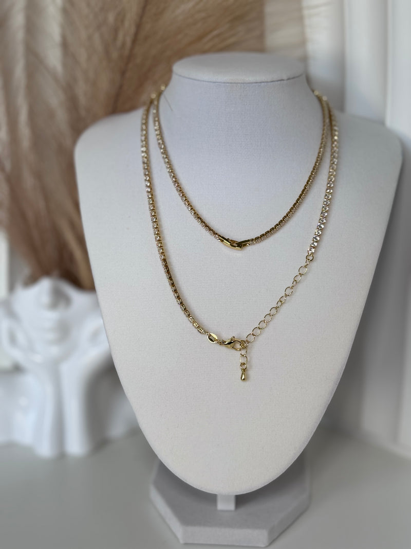 18K Gold Plated Tennis Necklace | Available in 2.5mm & 5mm