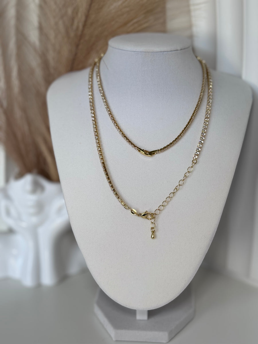 18K Gold Plated Tennis Necklace | Available in 2.5mm & 5mm