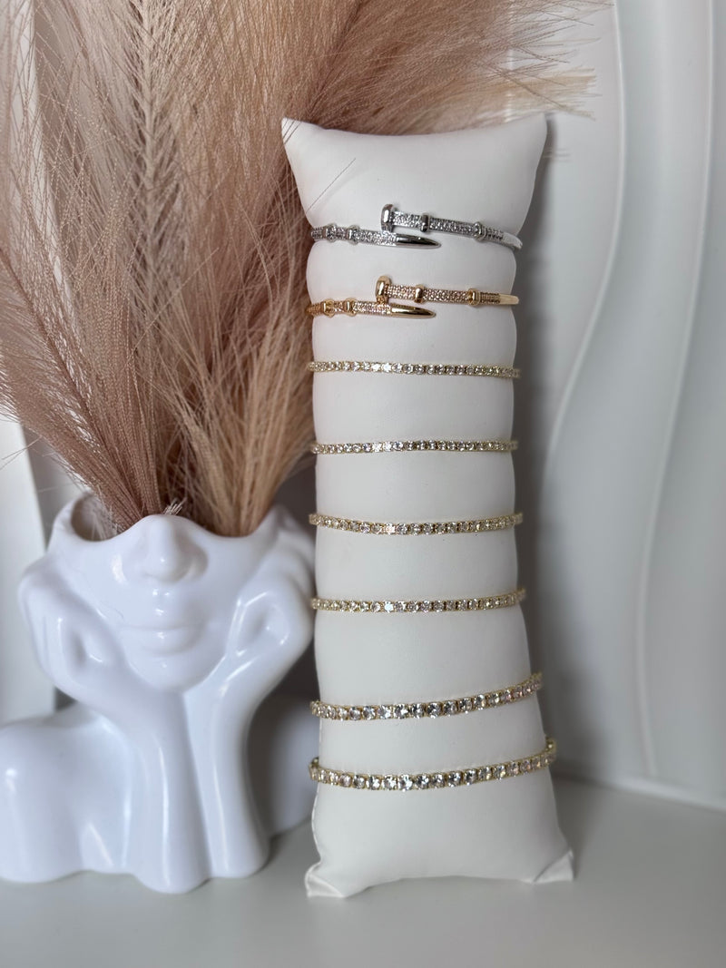 18K Gold Plated Tennis Bracelet | 2.5mm, 3mm and  4mm CZ