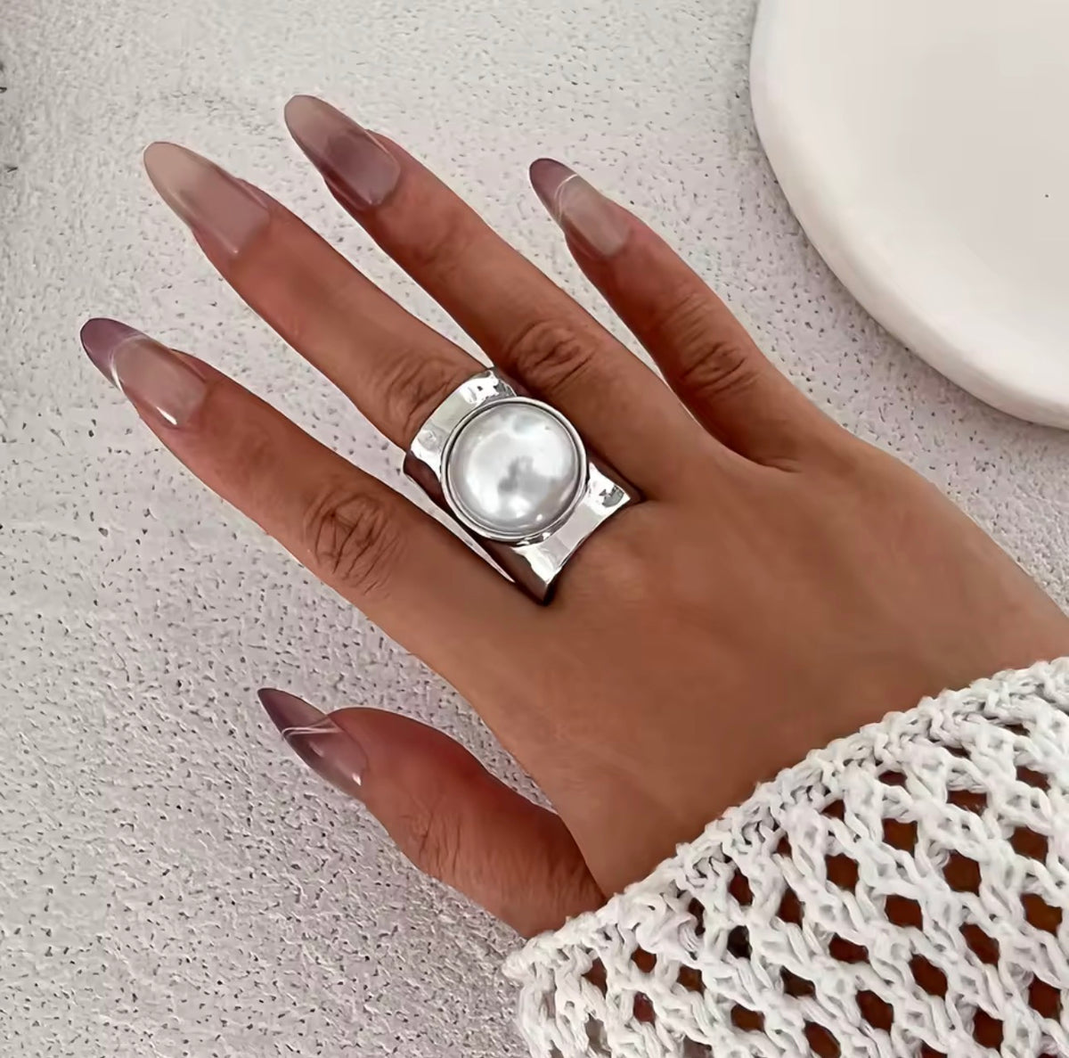 Pearl Statement Ring  Gold AND  Silver