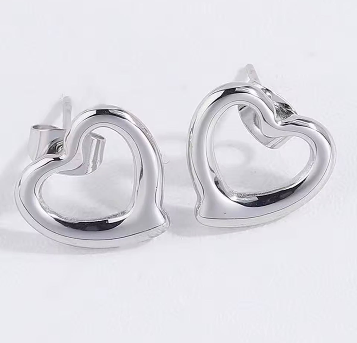 Stainless Steel Open Heart Jewelry Set – Necklace, Bracelet & Earrings
