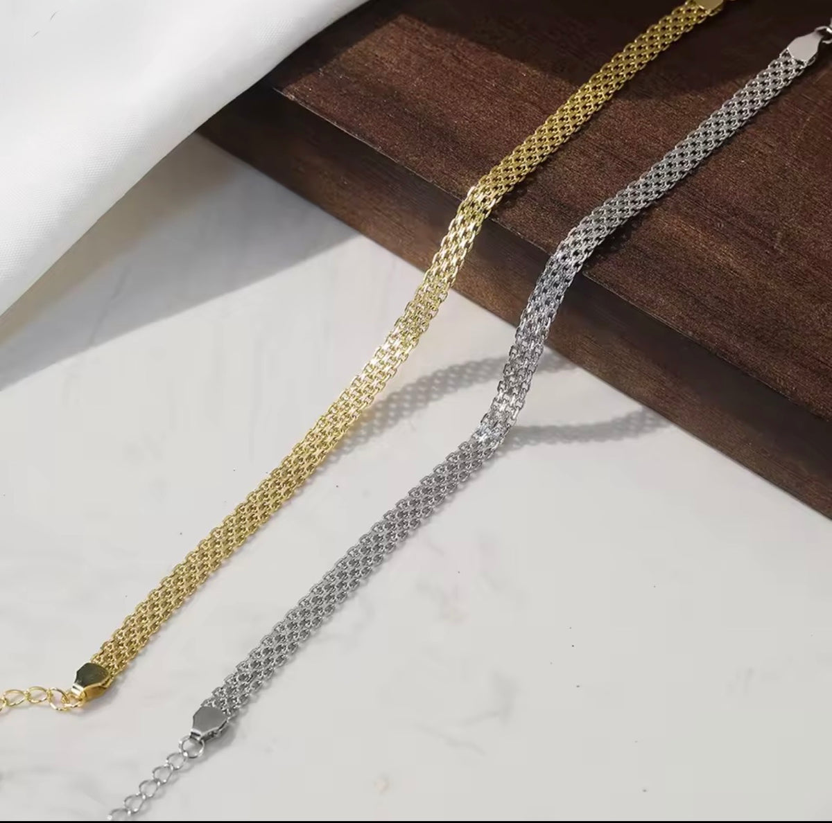 Luxe Multi-Strand Mesh Bracelet – 18K Gold Plated Stainless Steel