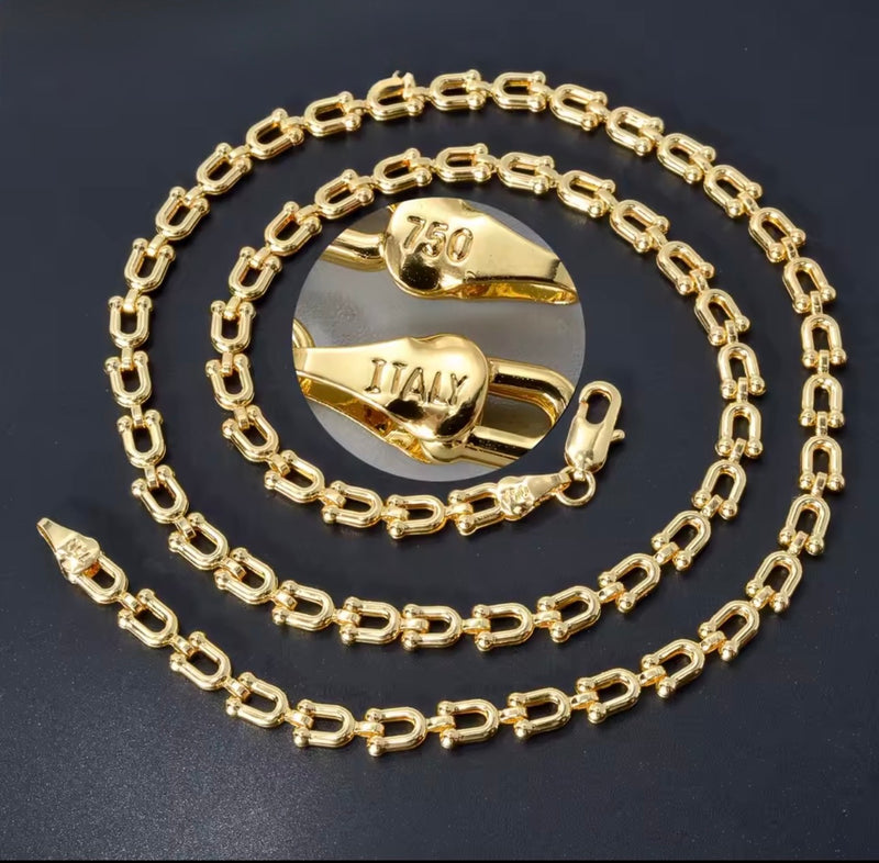 Stainless Steel U-Link Chain Necklace – 20" Unisex