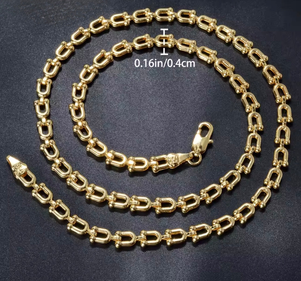 Stainless Steel U-Link Chain Necklace – 20" Unisex