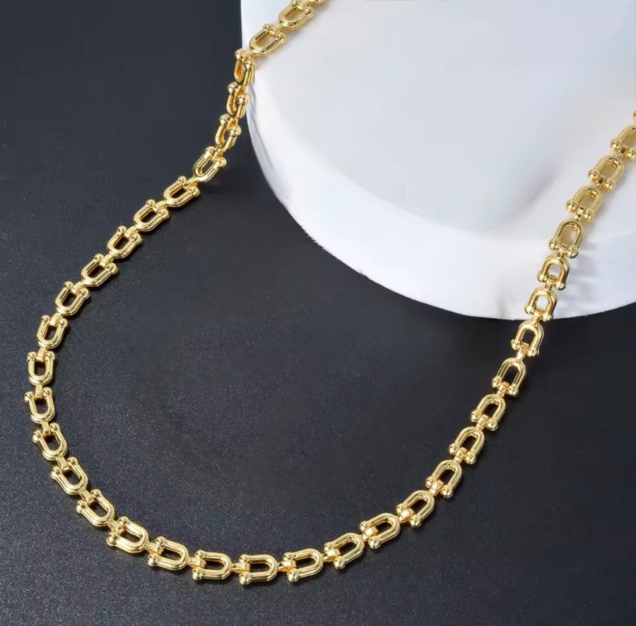 Stainless Steel U-Link Chain Necklace – 20" Unisex