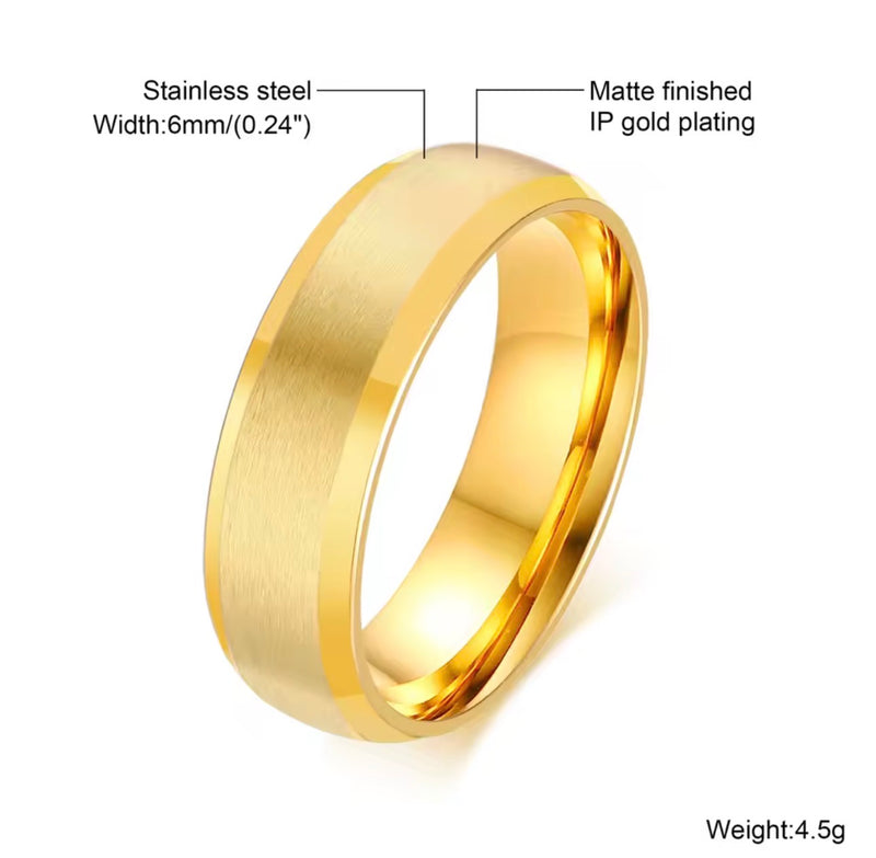 Men’s 6mm Stainless Steel Matte Band Ring