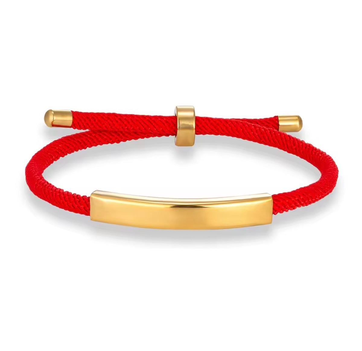 Men’s Red String Adjustable Bracelet  Stainless Steel