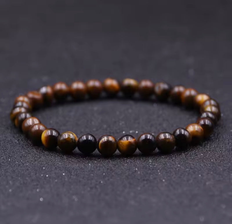 Men’s Tiger Eye Beaded Stretch Bracelet  6mm, 8mm or 10mm
