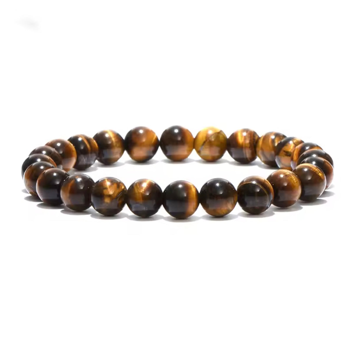 Men’s Tiger Eye Beaded Stretch Bracelet  6mm, 8mm or 10mm