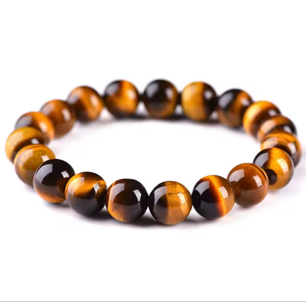 Men’s Tiger Eye Beaded Stretch Bracelet  6mm, 8mm or 10mm