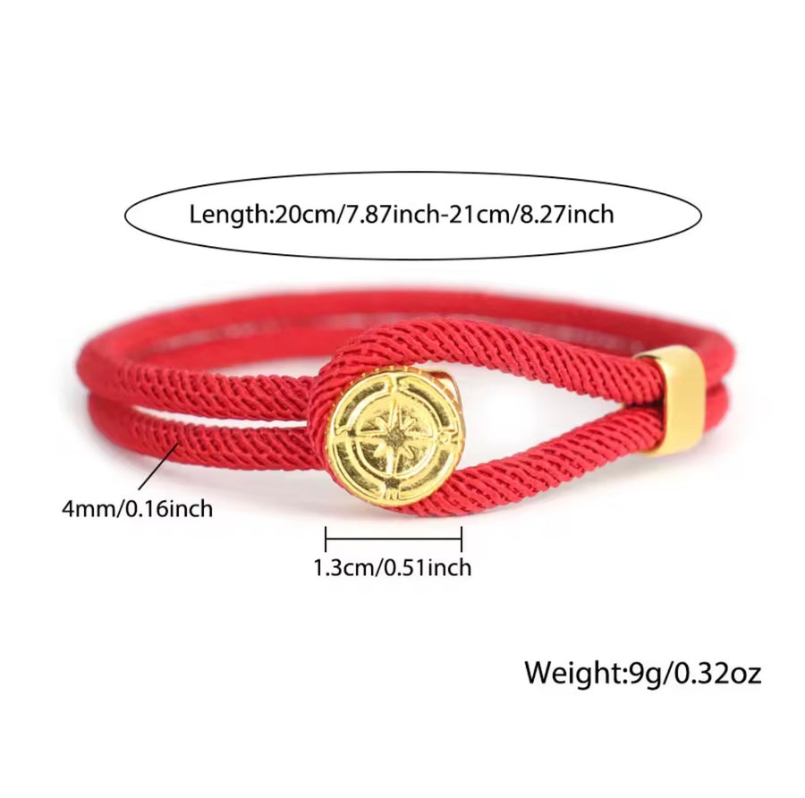 Men’s Compass Rope Bracelet – Stainless Steel