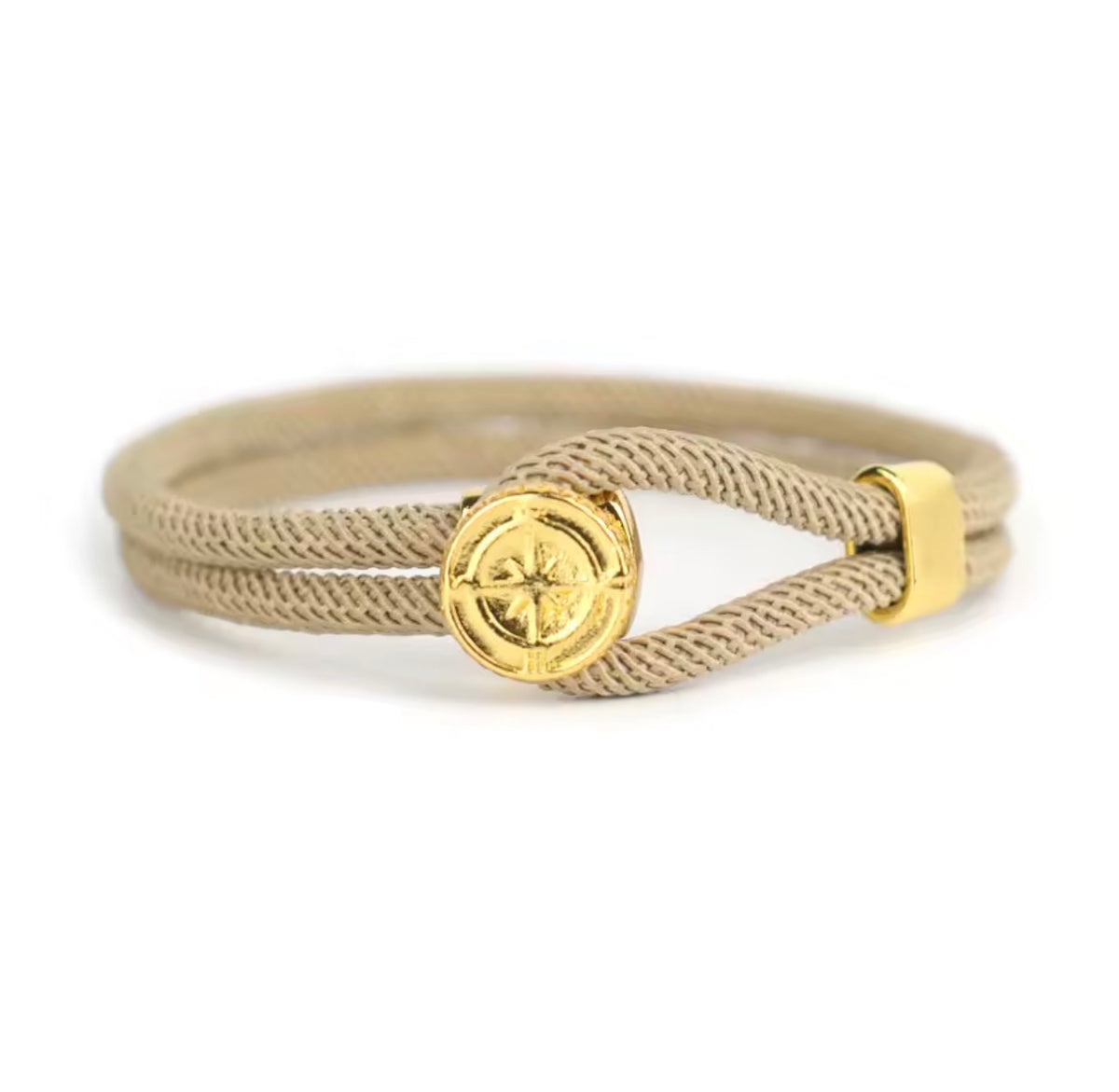 Men’s Compass Rope Bracelet – Stainless Steel
