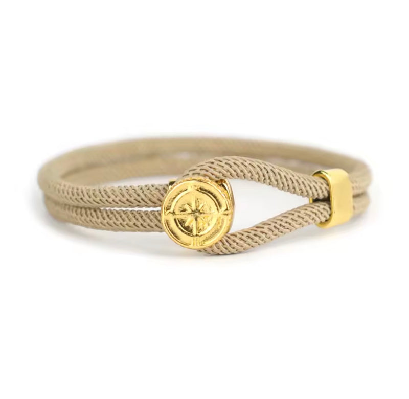 Men’s Compass Rope Bracelet – Stainless Steel