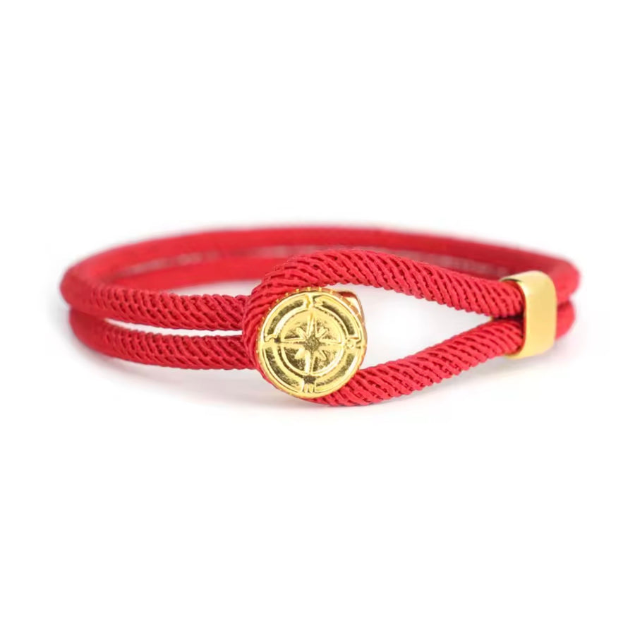 Men’s Compass Rope Bracelet – Stainless Steel