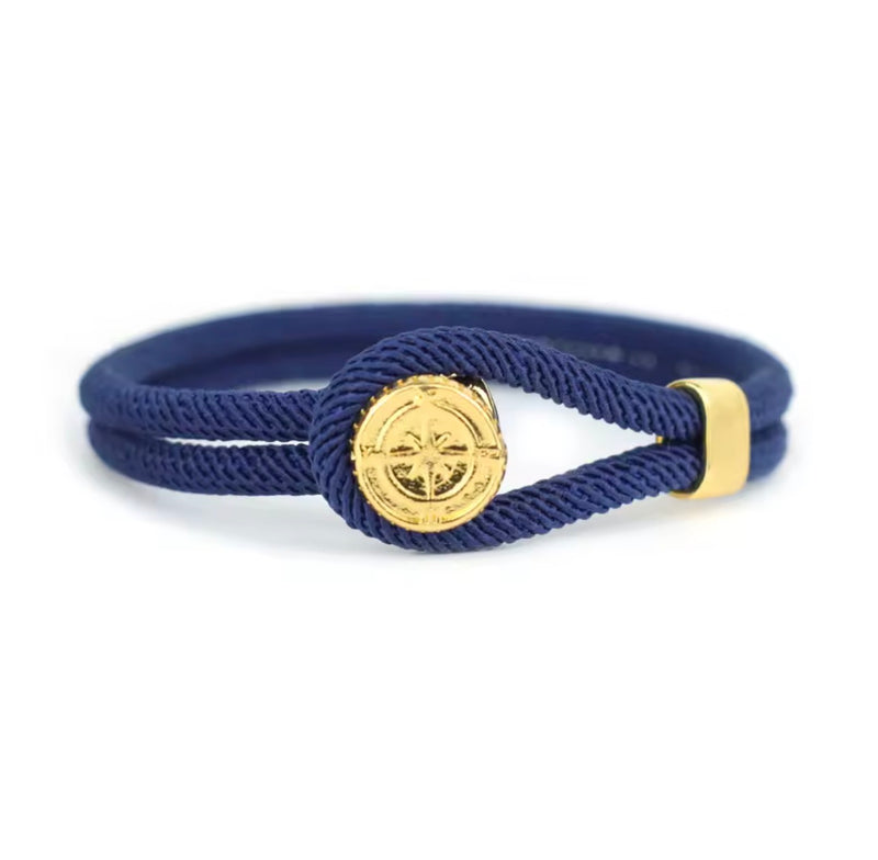Men’s Compass Rope Bracelet – Stainless Steel