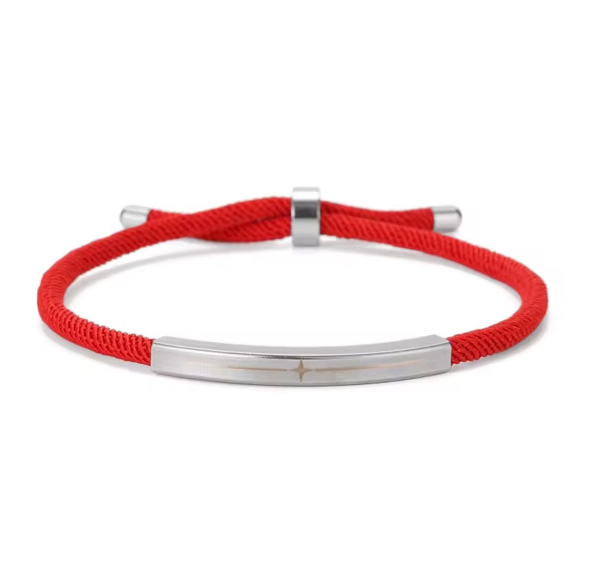 Men’s Red String Adjustable Bracelet  Stainless Steel