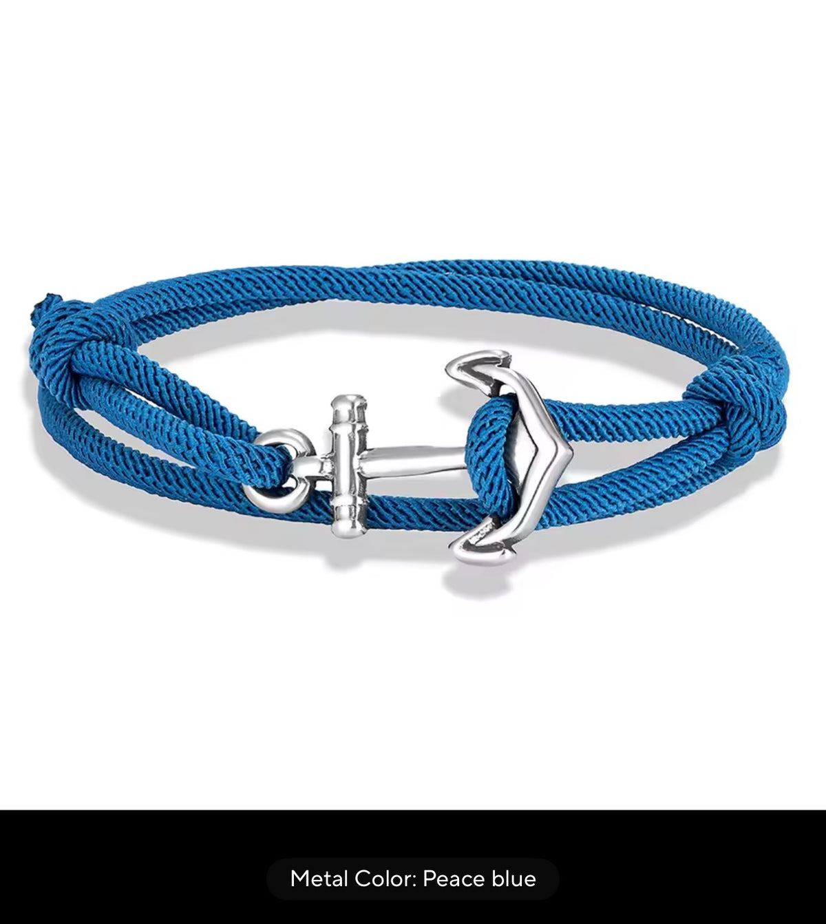 Men’s Adjustable Anchor Rope Bracelet – Red or Blue