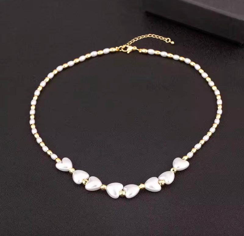 Synthetic Pearl & Gold Bead Necklace Collection – 3 Styles | 18K Gold Plated