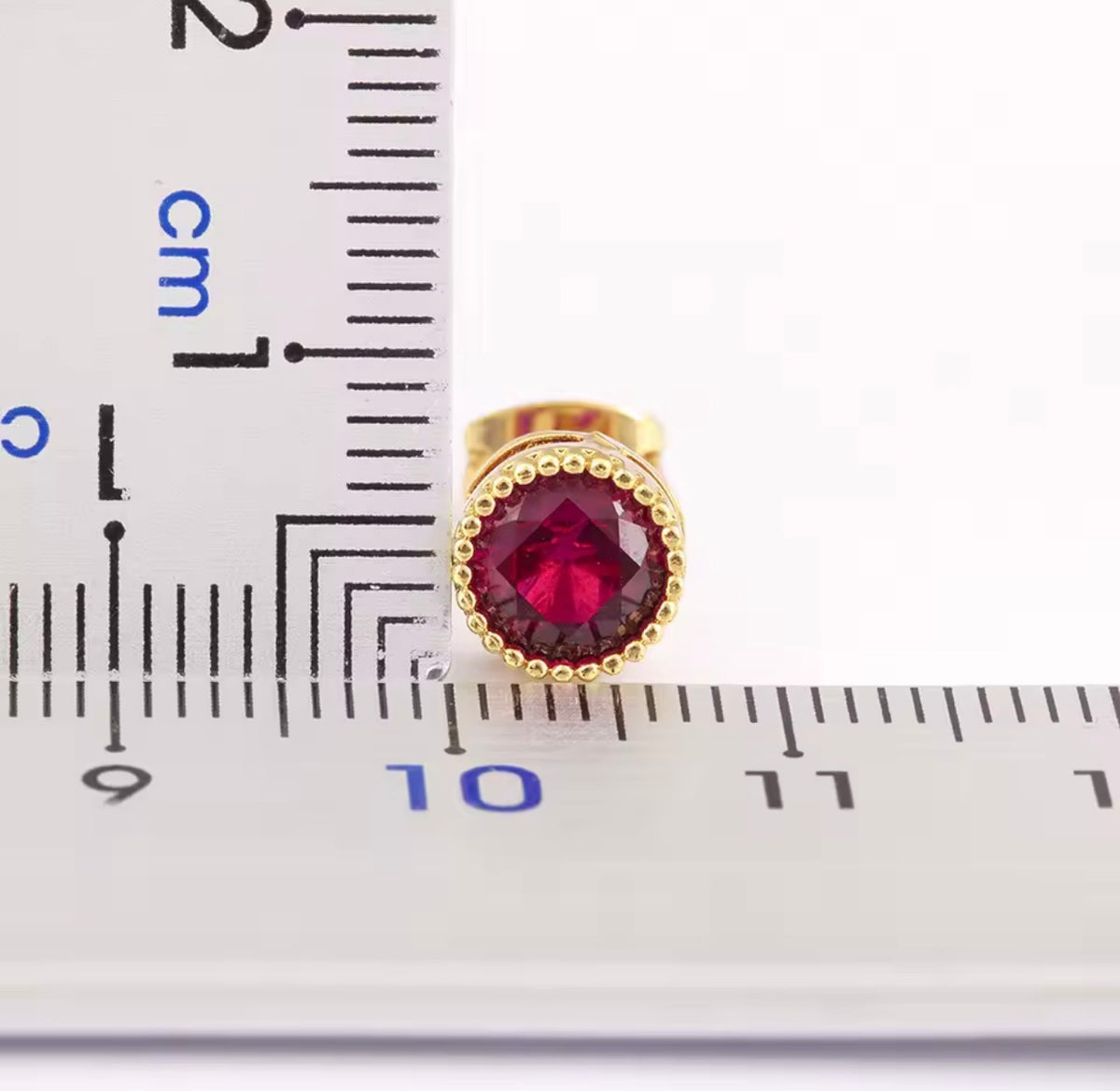 18K Gold Plated Round Crystal Stud Earrings for Women – Colorful Statement Earrings